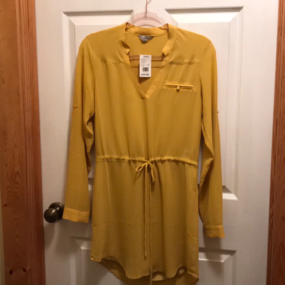 🏷 SALE Naked Zebra Mustard Yellow Dress- Small-NWT